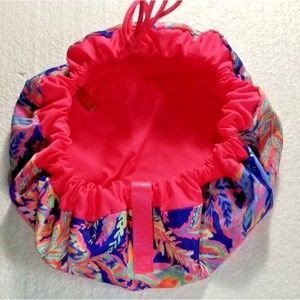 Lily Pulitzer Pouch Make-up Toiletries Drawstring Vibrant 2 Pockets Travel